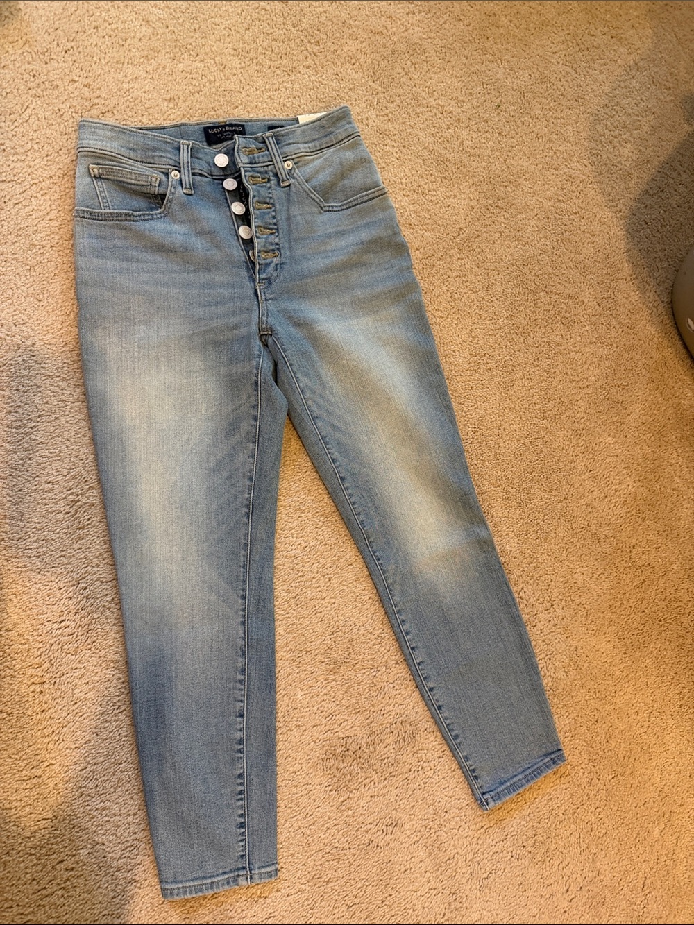 Lucky Brand Light Blue Skinny Button-Fly Jeans